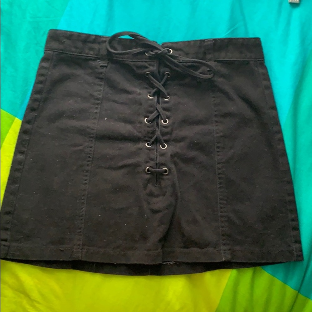 Forever 21 Black Lace Up Skirt